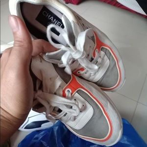 CHANEL SUEDE CALFSKIN CC SNEAKER SIZE 6